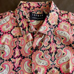 Topman Paisley Short Sleeve Large